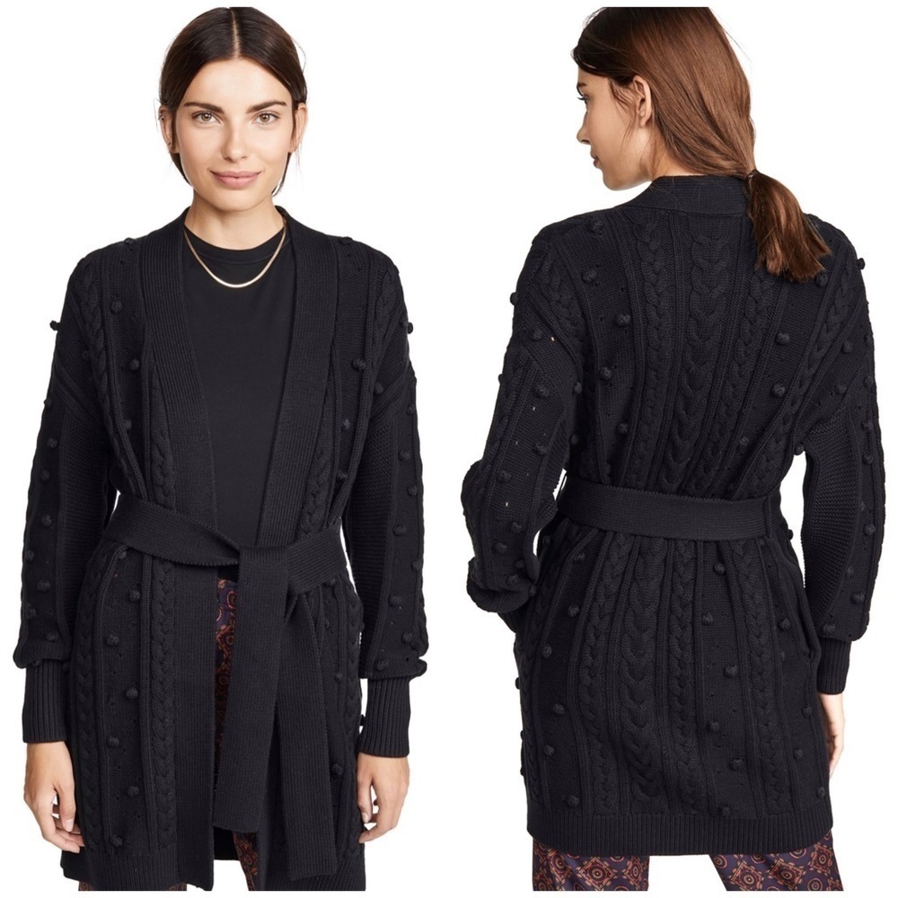 NICHOLAS Cozy Grandpa Cardigan Black Size XS
